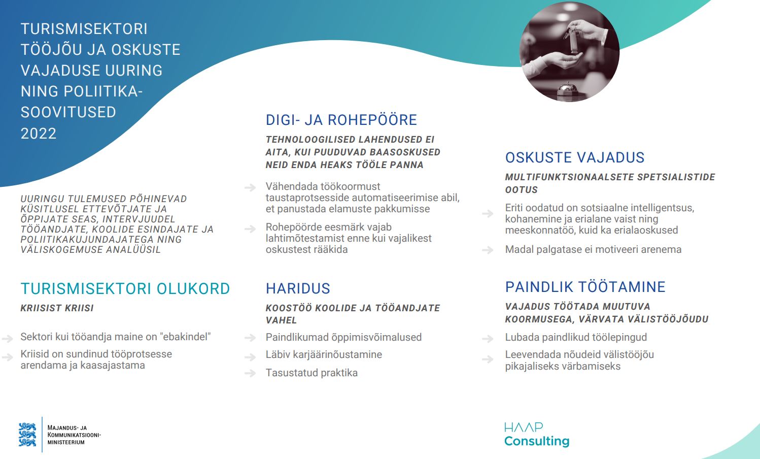 Turismi tööjõu oskuste ja vajaduste uuringu tulemused 2023